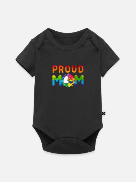 Stolzer Mammabär - Baby Premium Kurzarmbody - Schwarz