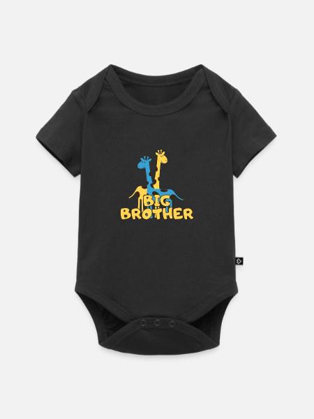 chemise de douche de grand frère girafe - Body à manches courtes Premium Bébé - noir