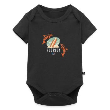 Surf en Floride - Body à manches courtes Premium Bébé - noir - Devant