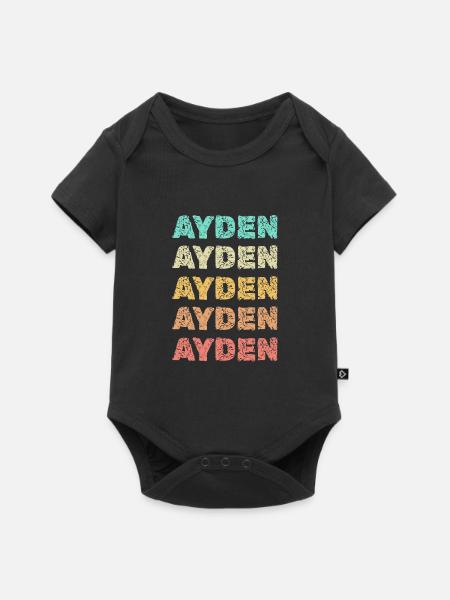 Geschenk für Ayden - Baby Premium Kurzarmbody - Schwarz
