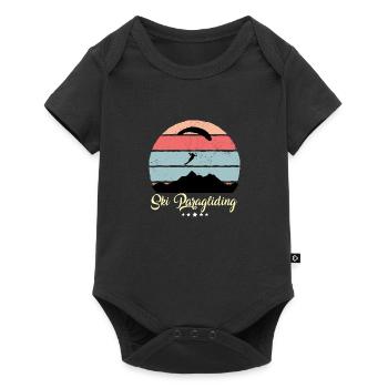Ski Parapente Vintage Rétro Sunset - Body à manches courtes Premium Bébé - noir - Devant