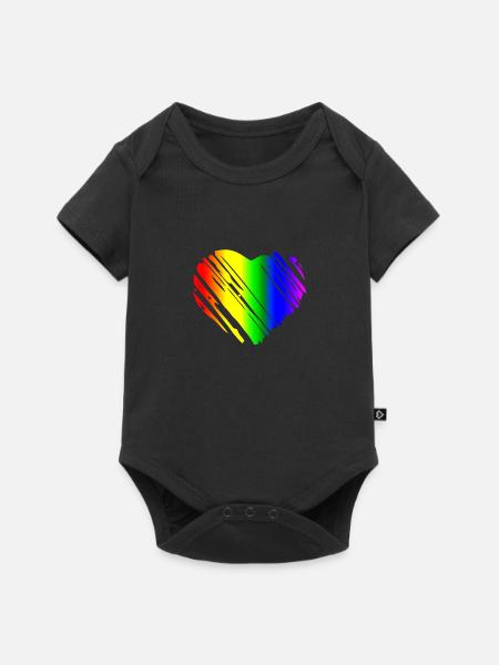 STOLZ HERZEN - Baby Premium Kurzarmbody - Schwarz