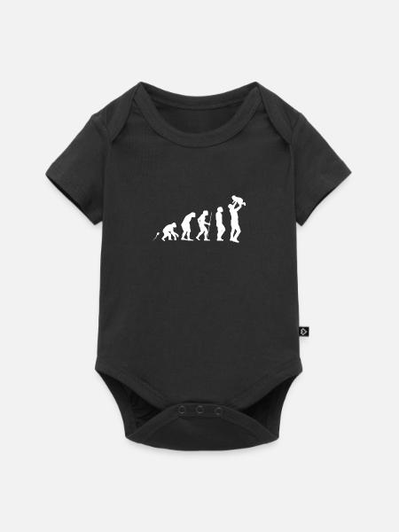 Dad Evolution Fun Shirt - Baby Premium Kurzarmbody - Schwarz