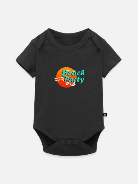 Beach Party - Baby Premium Kurzarmbody - Schwarz