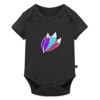 Feathers colorful white - Baby Premium short-sleeve bodysuit - black - Front
