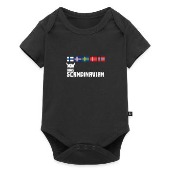 Casque Viking Scandinavie 100% Scandinave flag - Body à manches courtes Premium Bébé - noir - Devant