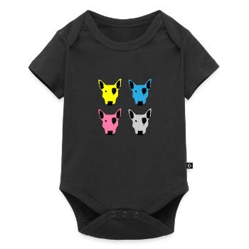 Pit Bull Bull Terrier CMYK - Baby Premium short-sleeve bodysuit - black - Front