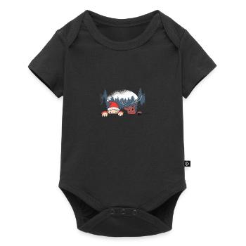 Père Noël et cerf - Père Noël - Noël - Body à manches courtes Premium Bébé - noir - Devant
