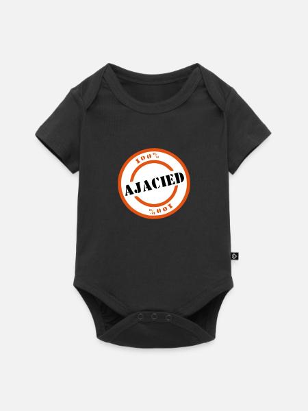 Ajacied - Premium babyrompertje met korte mouwen  - zwart