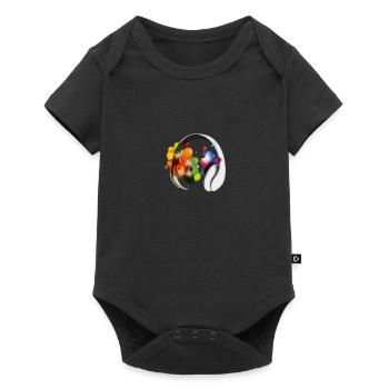 Music, headphones. Turn on - Baby Premium short-sleeve bodysuit - black - Front