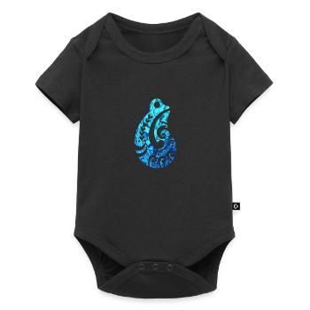 Maori Crochet Hei Matau Tribal Tattoo Paua - Body à manches courtes Premium Bébé - noir - Devant