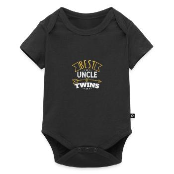 Zwillinge Best Uncle Of Twins Lustige Geschenkidee - Baby Premium Kurzarmbody - Schwarz - Vorne