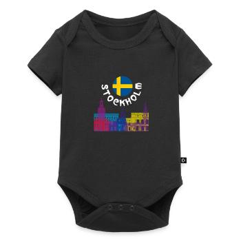 stockholm - Baby Premium short-sleeve bodysuit - black - Front