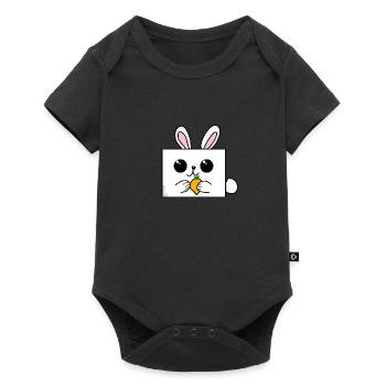 Lapin lapin pâques lapin carotte - Body à manches courtes Premium Bébé - noir - Devant