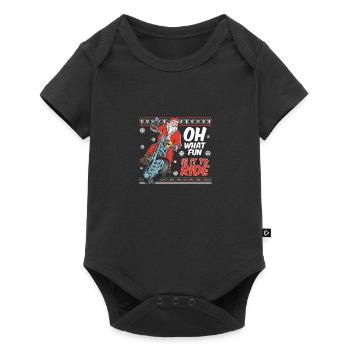Père Noël moto pour les amateurs de moto idée cadeau 🎅🏼 - Body à manches courtes Premium Bébé - noir - Devant