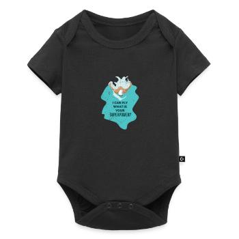 Swimming I can fly what is your superpower - Baby Premium short-sleeve bodysuit - black - Front