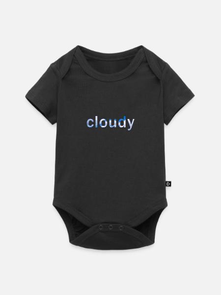 cloud - Baby Premium Kurzarmbody - Schwarz