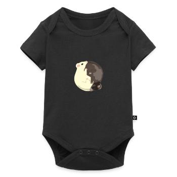 Yin Yang Schwarze und weiße Frettchen Geschenk - Baby Premium Kurzarmbody - Schwarz - Vorne