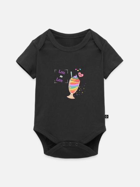 Love is Love - Baby Premium Kurzarmbody - Schwarz
