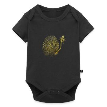 Digitaler Schallplattenspieler - Baby Premium Kurzarmbody - Schwarz - Vorne