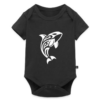 Saut Orca Tribal Style De Tatouage - Body à manches courtes Premium Bébé - noir - Devant
