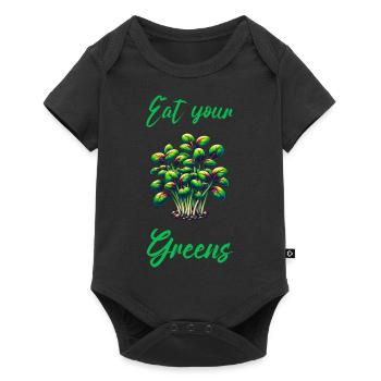 Eat Your Greens Farmer Gardener Microgreen Grower - Baby Premium Kurzarmbody - Schwarz - Vorne