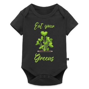 Eat Your Greens Farmer Gardener Microgreen Grower - Baby Premium Kurzarmbody - Schwarz - Vorne