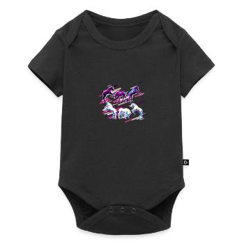 Unicorn Foal 80s Retro Violet - Body à manches courtes Premium Bébé - noir - Devant