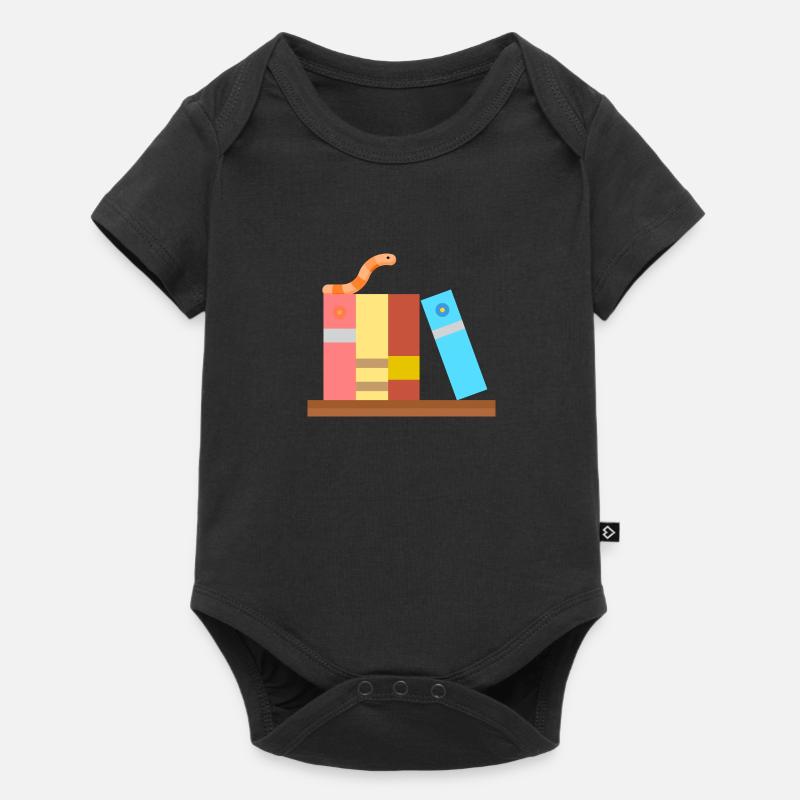 Bücherwurm - Baby Premium Kurzarmbody - Schwarz