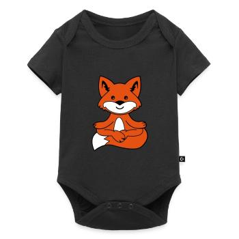 yoga fox 02 - Baby Premium short-sleeve bodysuit - black - Front