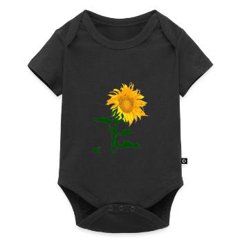 Sunflower summer flower garden meadow yellow nature - Baby Premium short-sleeve bodysuit - black - Front