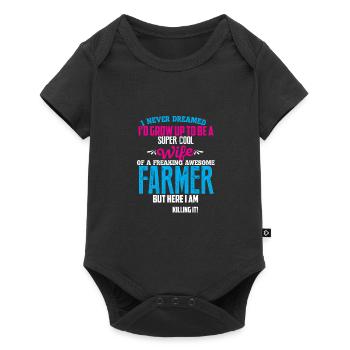 femme fermière super cool - Body à manches courtes Premium Bébé - noir - Devant