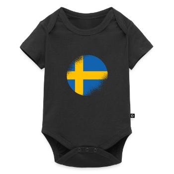 Suède Drapeau Scandinavie Drapeau suédois - Body à manches courtes Premium Bébé - noir - Devant