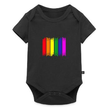 Rainbow Stripes - Baby Premium short-sleeve bodysuit - black - Front