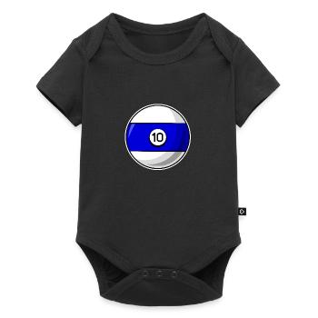 Billiard ball 10 blue Billiards ten - Baby Premium short-sleeve bodysuit - black - Front