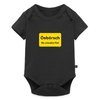 Ösbörsch - Mia schwaätze Platt - Baby Premium Kurzarmbody - Schwarz - Vorne