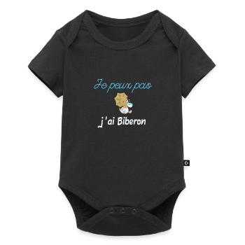 Je peux pas j'ai Biberon - Body à manches courtes Premium Bébé - noir - Devant