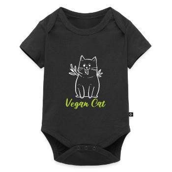 Chat végétalien Chat Maman Poison - Body à manches courtes Premium Bébé - noir - Devant