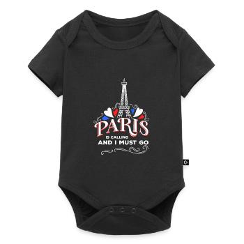Mignon Paris France Vacances Amoureux Drôle Rei - Body à manches courtes Premium Bébé - noir - Devant