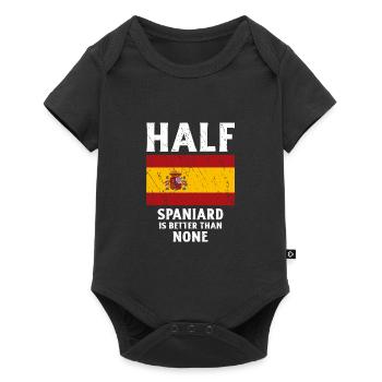 Halbspanier ist besser als keiner Nationalflagge S - Baby Premium Kurzarmbody - Schwarz - Vorne