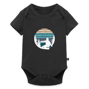 Pine Tree & Snowboard Art - Baby Premium Kurzarmbody - Schwarz - Vorne