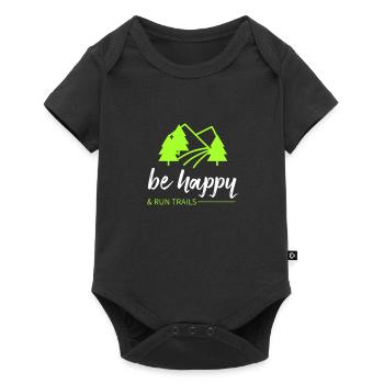 Run trails & be happy! - Baby Premium short-sleeve bodysuit - black - Front