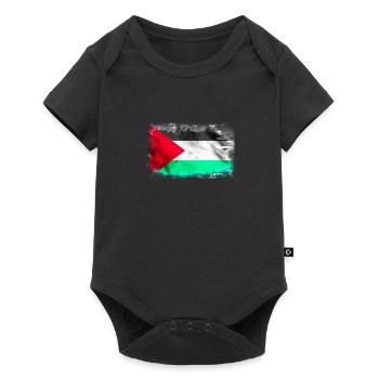 Contexte avec le drapeau de la Palestine - Body à manches courtes Premium Bébé - noir - Devant