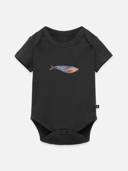 Blauwal-Blauwal - Baby Premium Kurzarmbody - Schwarz