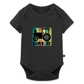 Design vintage Love Tractor - Body à manches courtes Premium Bébé - noir - Devant