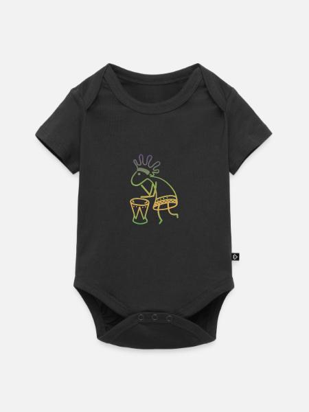 Kokopelli Bunt - Baby Premium Kurzarmbody - Schwarz