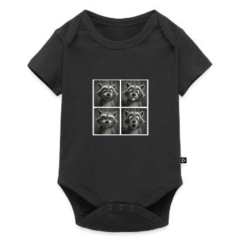 Photobooth Photo Raccoon Funny Faces - Baby Premium short-sleeve bodysuit - black - Front