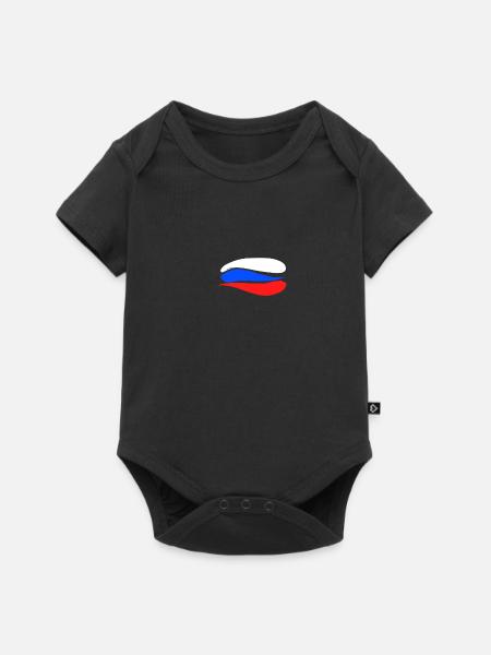 Drapeau de la Russie - Body à manches courtes Premium Bébé - noir