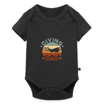 Diving Dad Retro Diving Dive Apnoe Scuba Diver Und - Baby Premium Kurzarmbody - Schwarz - Vorne