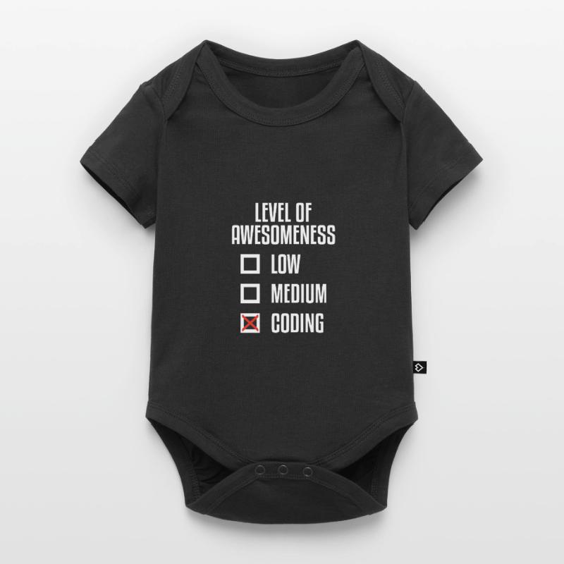 Level Of Awesomeness Low Medium Coding Programming Baby Premium Kurzarmbody